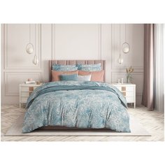 Постельное белье 2-спальное Guten Morgen Reef (1004), сатин, 2 наволочки 50 х 70 см, синий