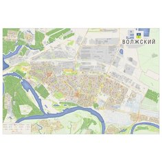 Настенная карта Волжского 150 х 220 см, (на самоклеющейся пленке) Отрок