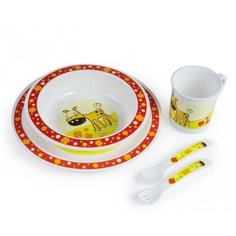 Комплект посуды Canpol Babies обеденный (4/401), красный