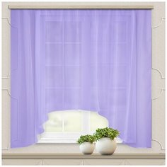 Штора для кухни вуаль-однотонная арка 285*160 сиреневый Witerra