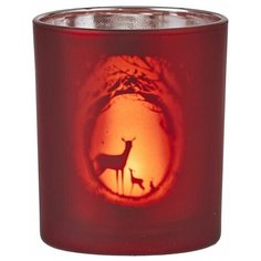 Подсвечник лесная опушка, стекло, красный, 8х7 см, Edelman 1049623