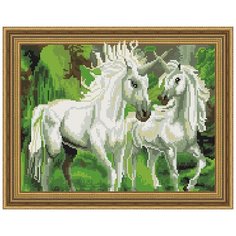 Алмазная мозаика "Единороги", 40x50 см