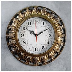 Часы настенные, серия: Интерьер, "Мушота", золото, 51 см 4551259 Сима ленд