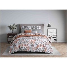Постельное белье 2-спальное Guten Morgen Ashtree Leaves (991), бязь, 2 наволочки 50 х 70 см, серый/коричневый/белый
