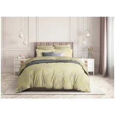 Постельное белье 2-спальное с европростыней Guten Morgen Prestige (1060), перкаль, желтый