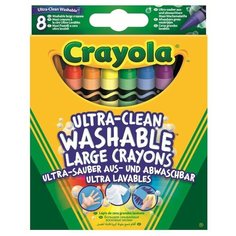 Набор мелков Crayola, большие, смываемые, восковые, 8 шт.
