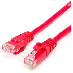 Патч-корд ATcom UTP, 3 m, литой, RJ45, 6 кат , медный, красный