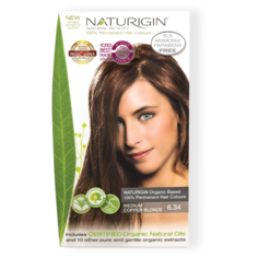 NATURIGIN безаммиачная перманентная краска для волос, 6.34 средний медно-русый, 100 мл