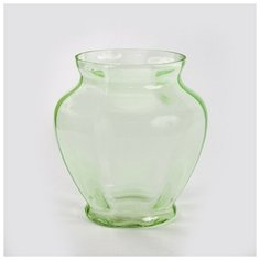 Ваза NinaGlass Марго кернение цвет зеленый стеклянная