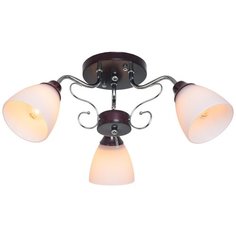 Люстра ЭкономСвет "50640/3CR+BR WT". Хром+коричневый