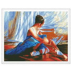 Алмазная мозаика с нанесенной рамкой 40х50 после выступления (35 цветов) - KM0619 Molly