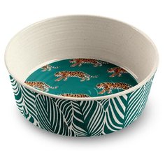 Миска для животных TARHONG "Safari Tiger", бежево-зелёная, 13х13х4.8см (230мл)