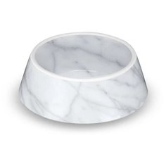 Миска для животных TARHONG "Carrara Marble", белый мрамор, 19.7х19.7х6.4см (700мл)