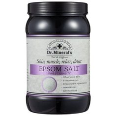 Dr.Mineral’s, Английская Соль для ванн «Epsom», от болей в мышцах, целлюлита и для расслабления, банка 2,7 кг. Dr.Minerals