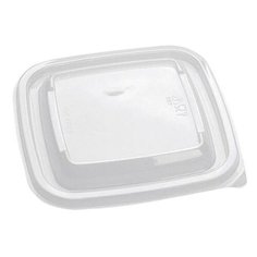 Крышки для одноразовых квадратных контейнеров 126х126х13 мм, комплект 50 шт., ПЭТ, прозрачные, 605116-605118, стиролпласт