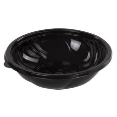 Одноразовые контейнеры круглые, 750 мл, комплект 75 шт., без крышек, ПЭТ, черные, крышки 605111 Стиролпласт