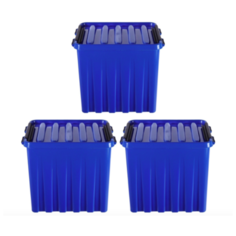 4 л, 3 шт., Ящик для хранения вещей и игрушек, цвет синий Rox Box