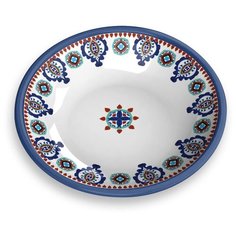 Миска для животных TARHONG "Moroccan", бело-синяя с рисунком, 13х2.8см/180мл