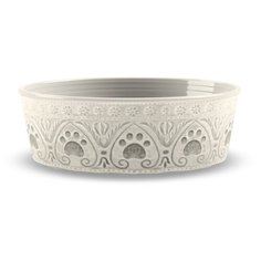 Миска для животных TARHONG "Medallion Paw", бежевая с лапками, 21.6х6.7см/1890мл