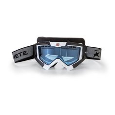 Маска снегоходная Ariete Riding Crows Basic, белый, голубые линзы