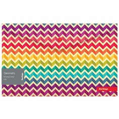 Berlingo Папка-конверт на кнопке Geometry А4, пластик, 12 шт. зигзаги/разноцветный