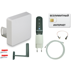 4G роутер c внешней антенной и СИМ картой (ZTE MF79U + безлимитный тариф + Блок питания)