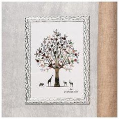 Фоторамка пластик формат А4 "Корни" белая с серебром 33,7х25 см 4559810 Сима ленд