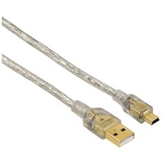 Кабель Hama 00039744 USB A(m) mini USB B (m) 0.75 м, прозрачный