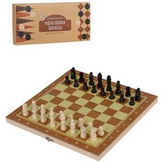 Настольная игра 3 в 1 Шашки, шахматы, нарды Tong DE