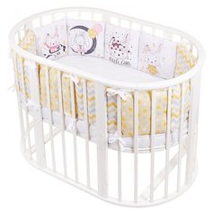 Lemony kids бортик в кроватку Kiddy Зайки желтый