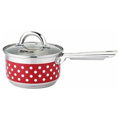 Ковш Agness Горошек, 1.2 л, красный