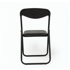 Стул для посетителей складной "Jack Black", черный каркас, кожзам черный, Jack V-Cerata Новый стиль