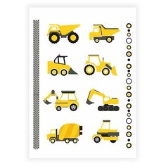 Переводные мини тату - Строительная техника/ временные тату/ временные татуировки Mimitoo