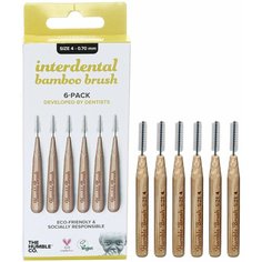Бамбуковые межзубные ершики BAMBOO INTERDENTAL BRUSH, размер 4 - 0.70ММ, цвет желтый The Humble Co.