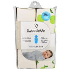 Многоразовые пеленки Summer Infant SwaddleMe Original Organic Cotton S/M комплект 2 шт бежевый/зеленый