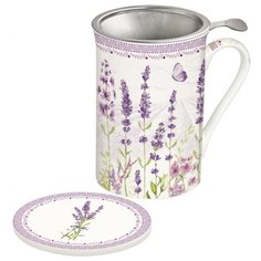 Кружка заварочная с крышкой и ситечком "Lavender field" в подарочной упаковке Easy Life
