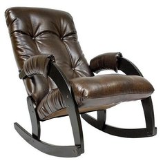 Кресло-качалка Комфорт Модель 67 размер: 60х103 см, обивка: искусственная кожа, цвет: венге/Antik сrocodile Komfort