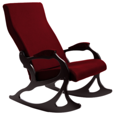 Кресло-качалка Мебелик Санторини размер: 64х84 см, обивка: ткань, цвет: бордо/орех