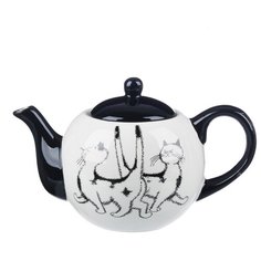 Millimi Заварочный чайник Черный кот 820-699 580 мл, белый/черный