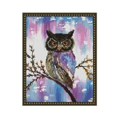 Картина мозаикой с нанесенной рамкой "Сова на озере" (38 цветов) Molly