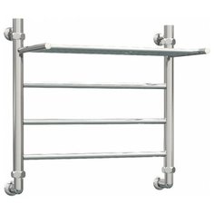 Водяной полотенцесушитель Роснерж Прямая L107100 50x50 с полкой