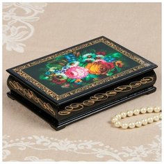 Шкатулка «Цветы», 11×16 см, лаковая миниатюра 2314283 Сима ленд