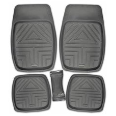 Коврик салона SKYWAY Rain-5 5пр. Ванночка Полиуретановый Серый (п:70*49см,с:26*60см,з:49*49см)