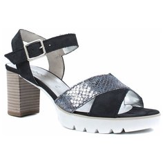 Босоножки Gabor, размер 6.5 (40), темно-синий/серебряный