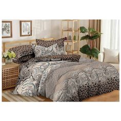 Постельное белье 2-спальное Toontex 4387, сатин, 2 наволочки 70 х 70 см, серый