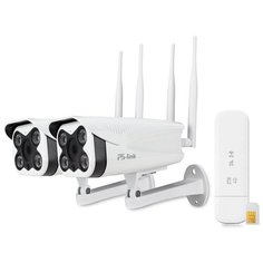 Комплект видеонаблюдения 4G мобильный 2Мп Ps-Link C2XE2-4G 2 камеры для улицы LED подсветка