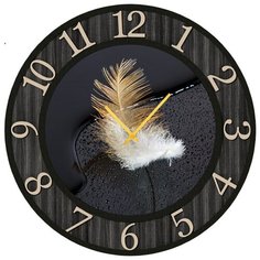 SvS Настенные часы SvS 3002241 Перо в черной рамке СВС