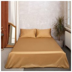 Простыня Этель 235*260 см, цв.песчаный, 100% хлопок, мако-сатин, 125 г/м² 5373245