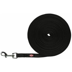 Поводок тросовый, прорезиненный, S–М: 10 м/15 мм, черный, Trixie (поводок для собак, 19787)