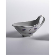 Соусник с цветочным декором, фарфор, деколь, золочение, Дулевский фарфоровый завод ("Дулево"), СССР, 1959 г.